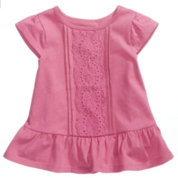 3/$25 First Impressions Eyelet cotton T-shirt. Berry Blast. NWT. - Picture 1 of 3